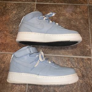 Classic High-Top Sneakers in Light Blue